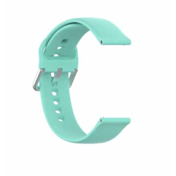 Light Green Plain Silicone Strap With Stainless steel Buckle For Smart Watch (20mm)