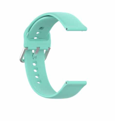 Light Green Plain Silicone Strap With Stainless steel Buckle For Smart Watch (22mm)