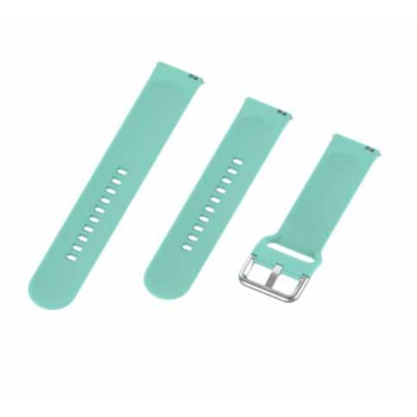 Light Green Plain Silicone Strap With Stainless steel Buckle For Smart Watch (20mm)