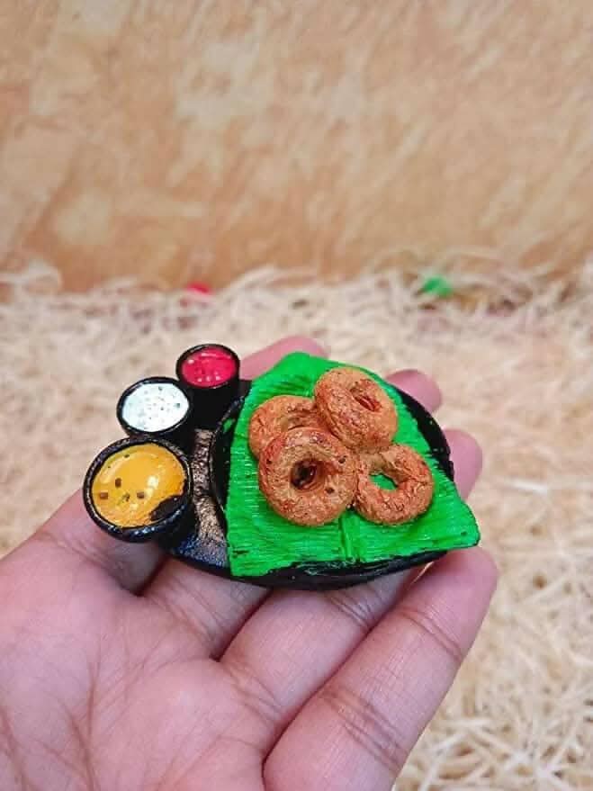 Vada Sambar South Indian Miniature Food Fridge Magnet