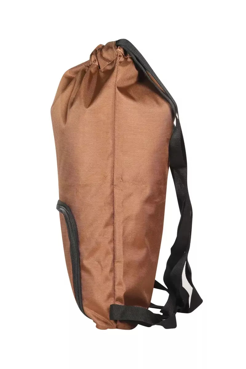 Double Shoulder Travel Drawstring Backpack for Unisex - Brown