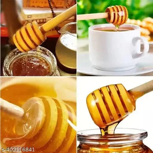 Multispace 2-Piece Mini Reusable Wooden Honey Dipper Sticks