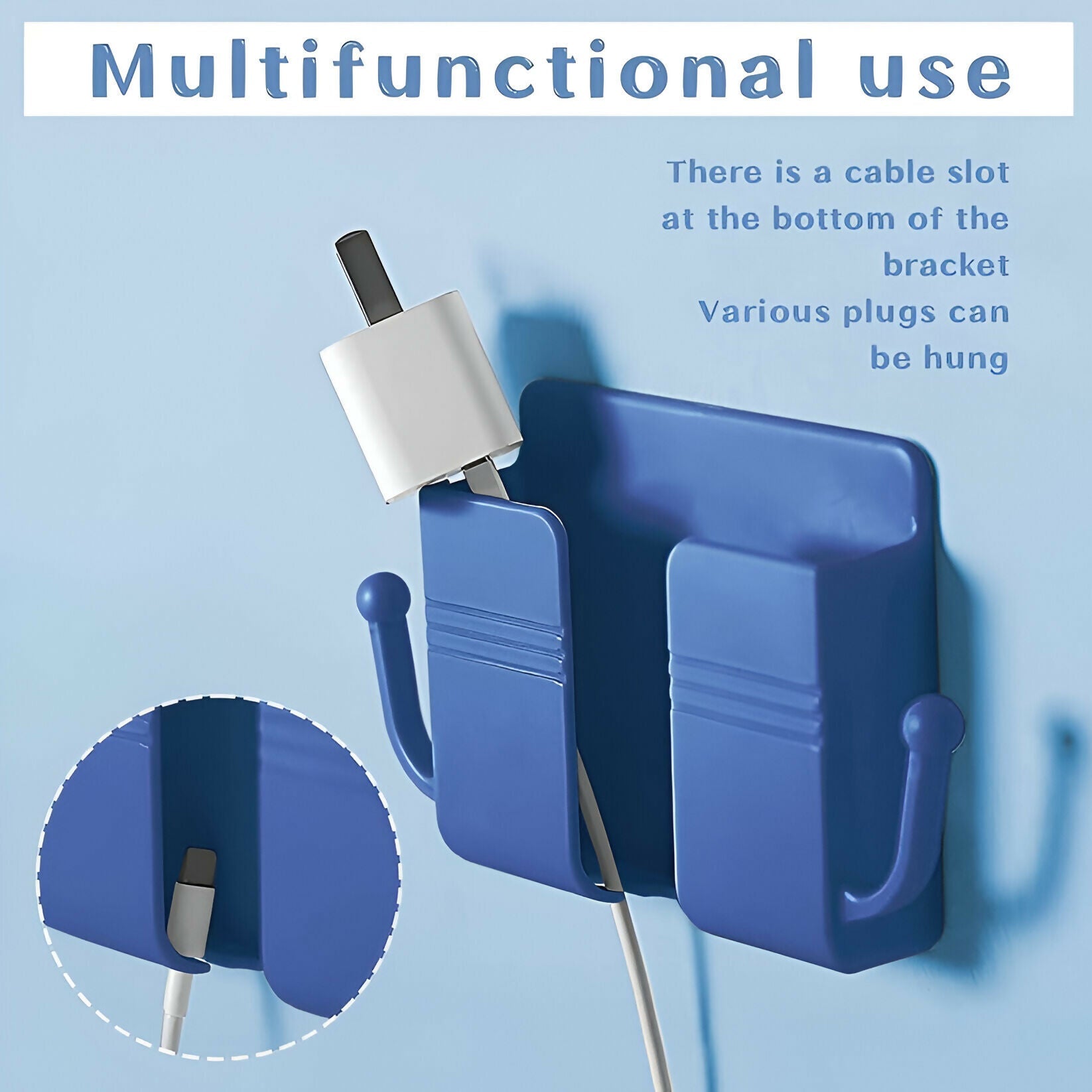 Multipurpose Wall-Mounted Mobile Stand with Hook Design for Household and Versatile Hanging Support