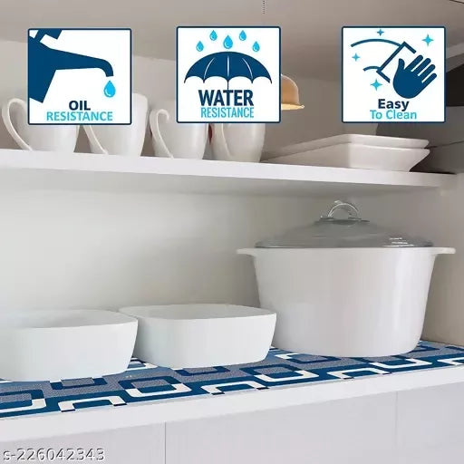 Mopak Decor Shelf Liner used for Wardrobe kitchen cabinet Drawer Slab Roll - (Blue)