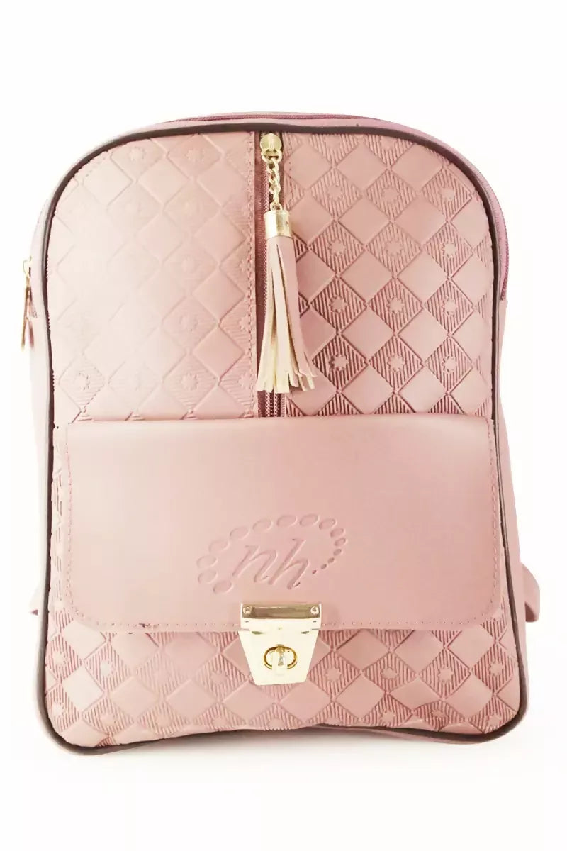 Trendy Casual Backpack for Girls - Peach