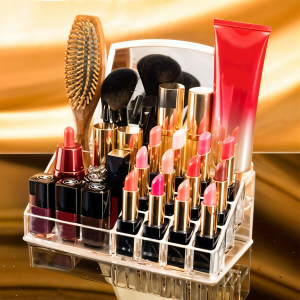 16-Compartment Transparent Makeup Organizer Box