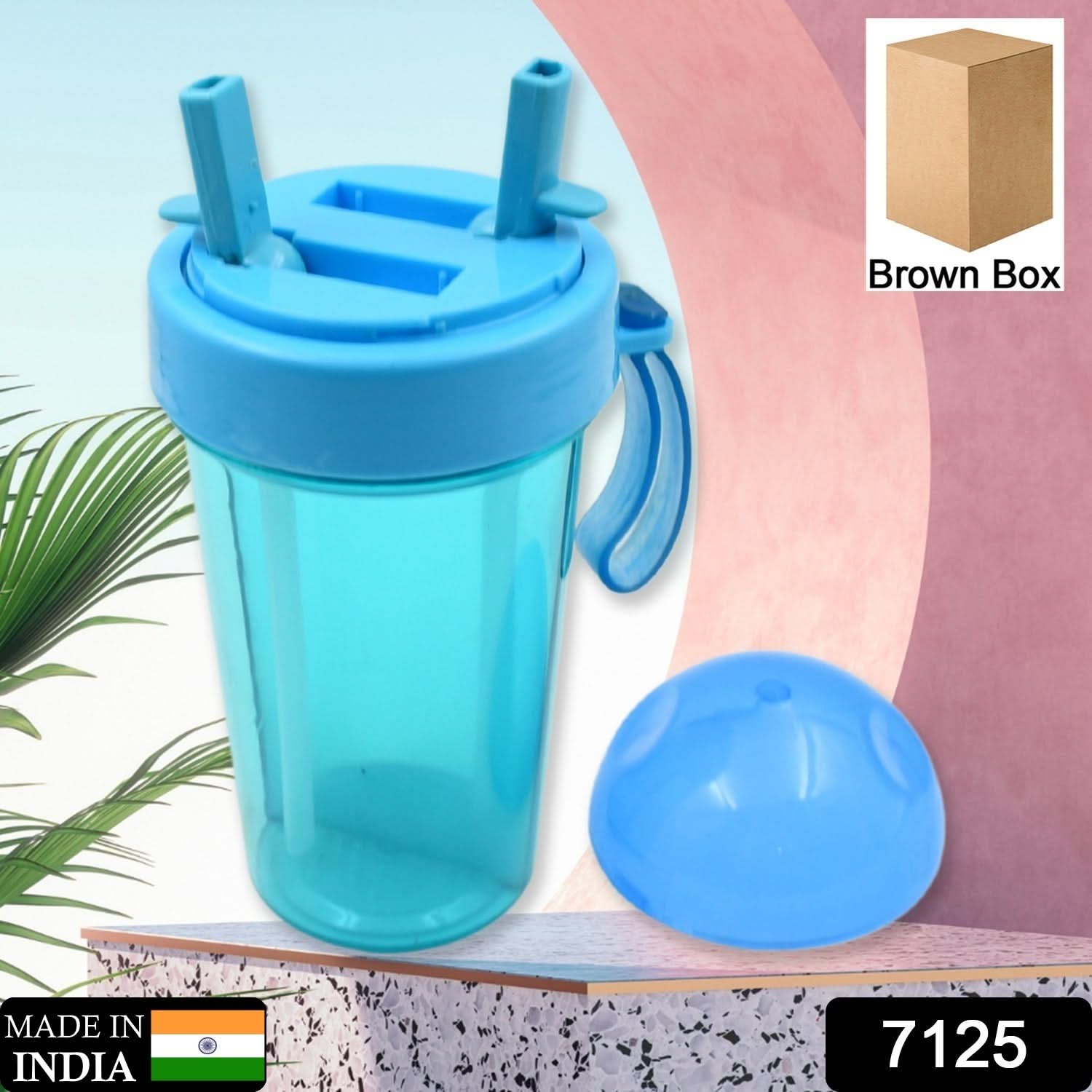 2-in-1 Dual Straw Water Bottle