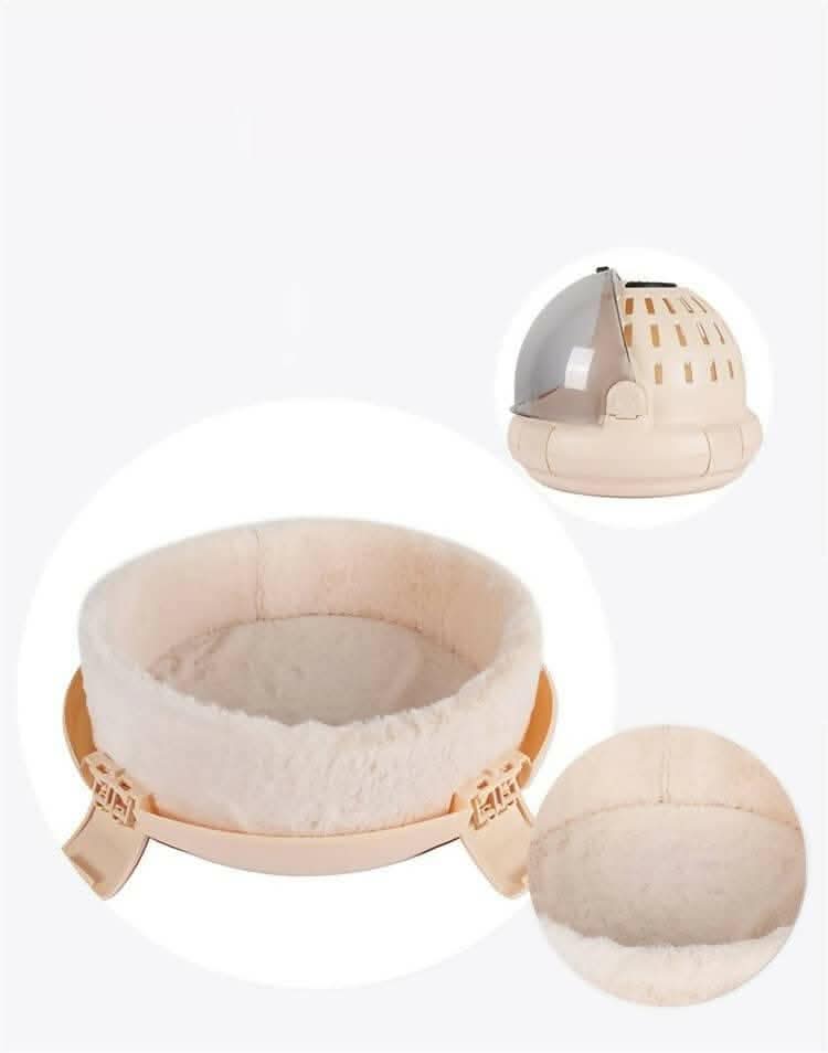 PetGains PGKA 2-in-1 Capsule Pet Carrier & Bed (Pink)