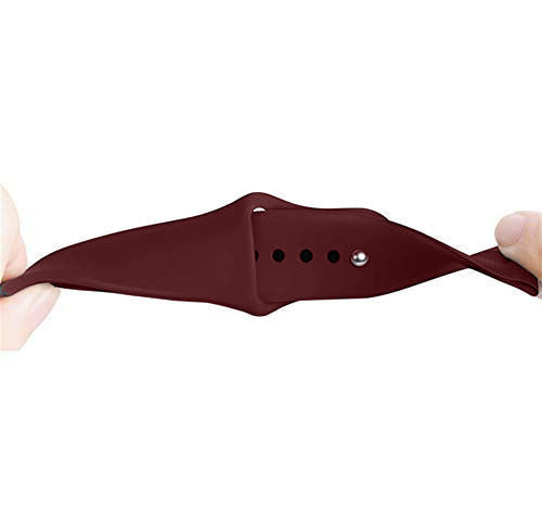 Maroon Plain Silicone Strap For Smart Watch (20mm)