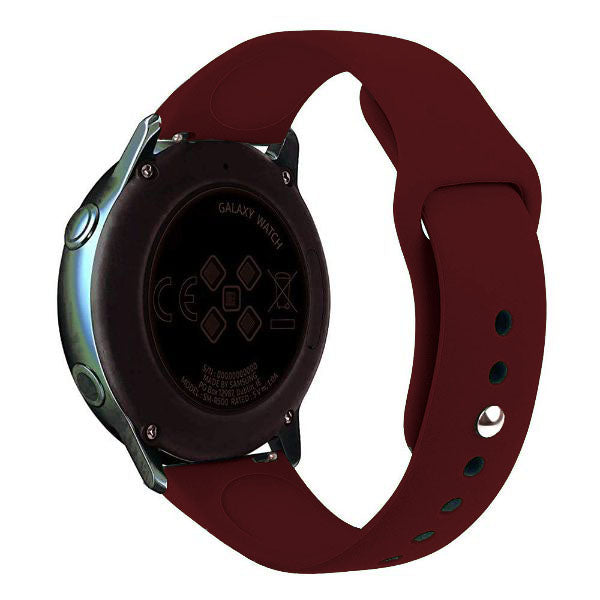 Maroon Plain Silicone Strap For Smart Watch (20mm)