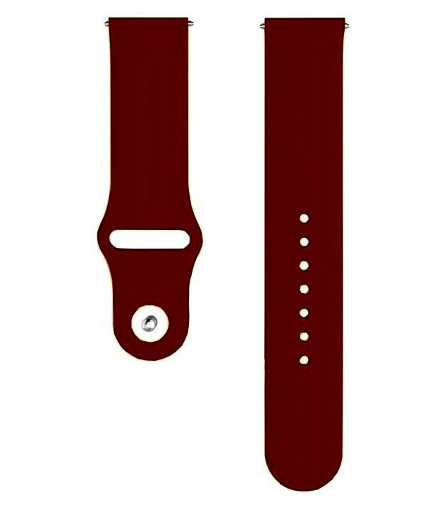 Maroon Plain Silicone Strap For Smart Watch (20mm)