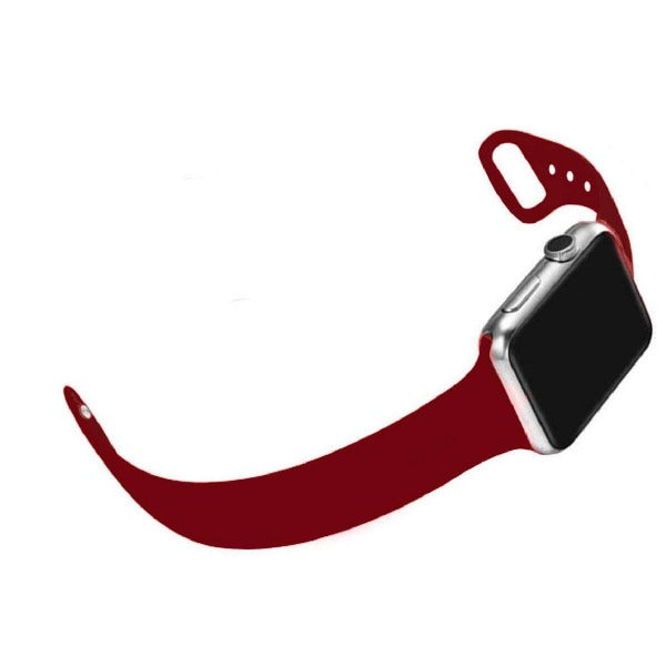Maroon Plain Silicone Strap For Watch Series 1 (42mm/44mm/45mm/46mm/49mm)