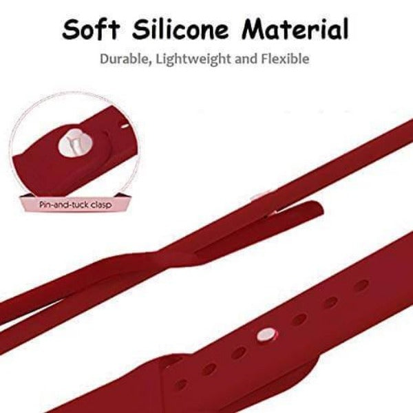 Maroon Plain Silicone Strap For Watch Series 3 (42mm/44mm/45mm/46mm/49mm)