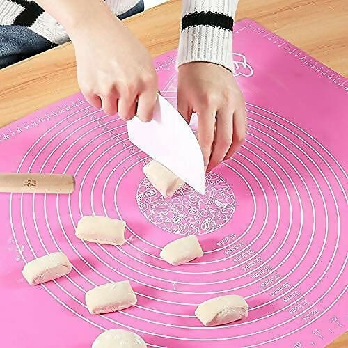 Silicone Non-Stick Atta Kneading & Baking Mat (50x40 cm, Multicolor)