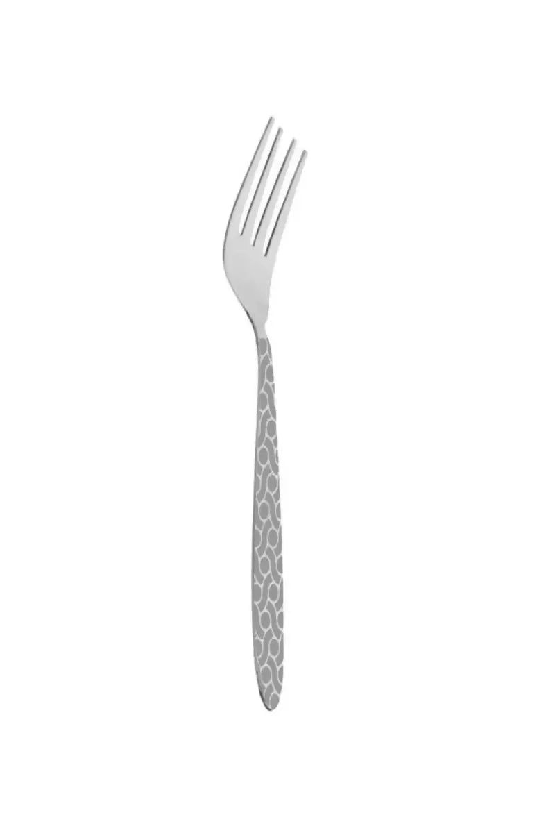 Prabha Stainless Steel Flora Dessert Fork Set - 18cm (6 pcs)