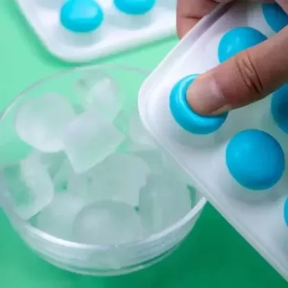21 Cavity Pop Up Ice Cube Trays for Freezer with Lid with Easy Release Flexible Silicone Bottom Multicolor Silicone Ice Cube Tray (Pack of 1)