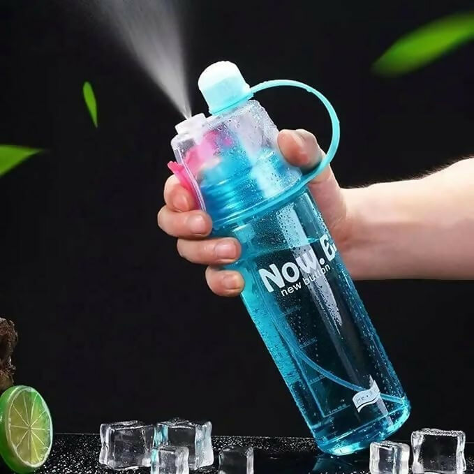 2-in-1 Mist and Drink Water Bottle Click Sale 600ml Spray Sipper for Outdoor & Fitness Use