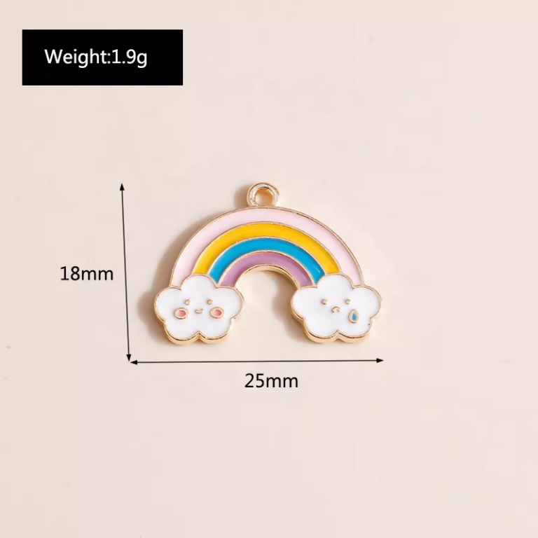 Pinapes Colorful Cloud Smiley Face Pendant Rainbow Fashion Jewelry for Women & Girls