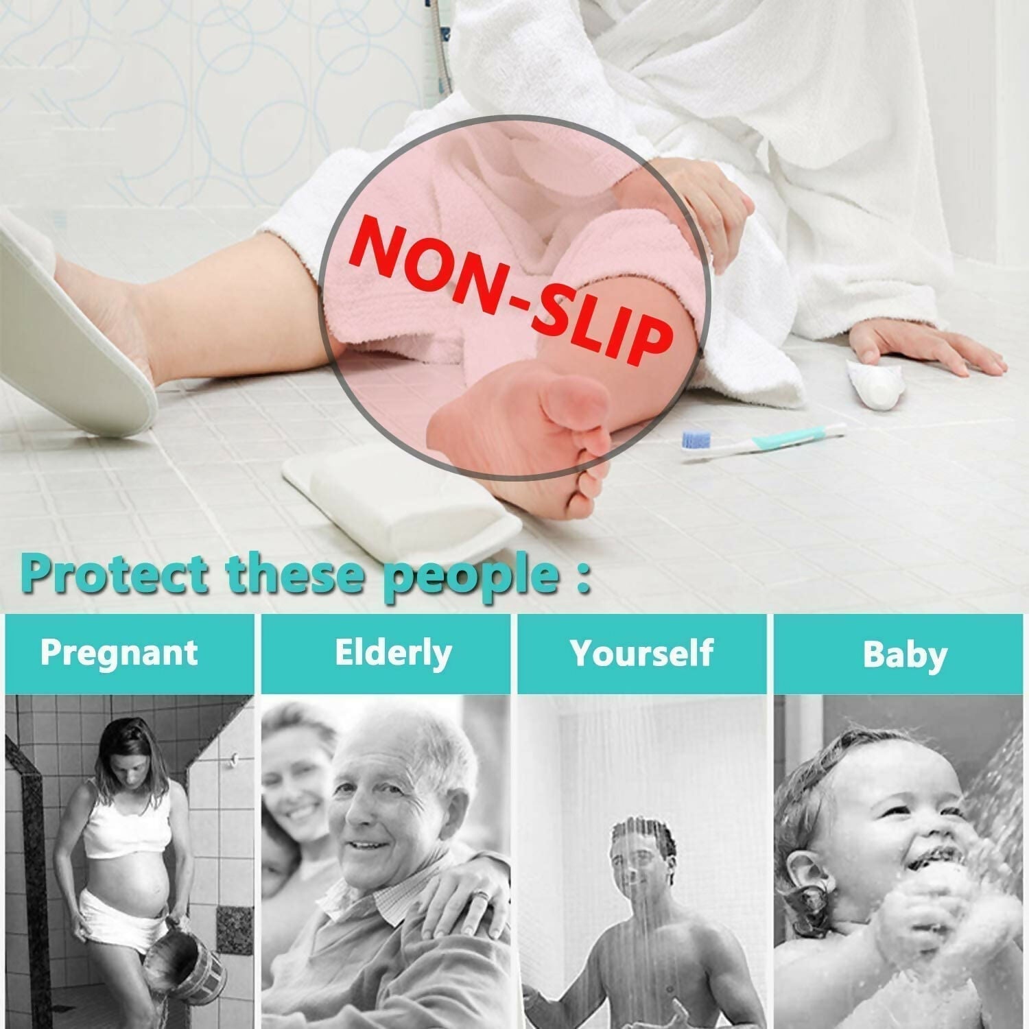 Anti-Slip Interlocking Bathroom Floor Mat Tiles – Water-Resistant & Drainage Design (1 pcs)