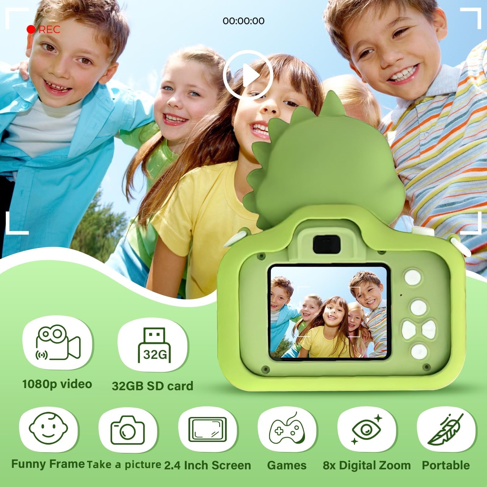 Mini kids Electronic Camera-Dino-Cat-Rabbit-Panda