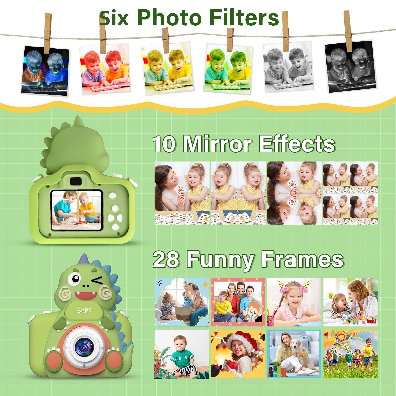 Mini kids Electronic Camera-Dino-Cat-Rabbit-Panda