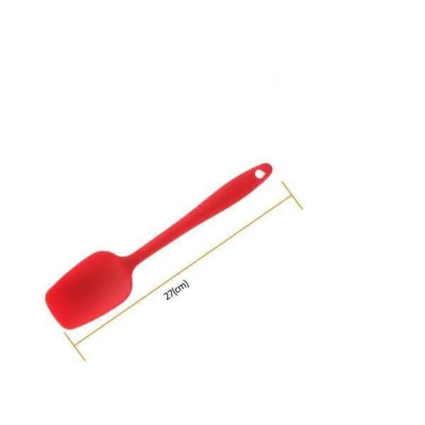 P-Plus International Silicone Spatula Spoon Set (Red, Pack of 2)