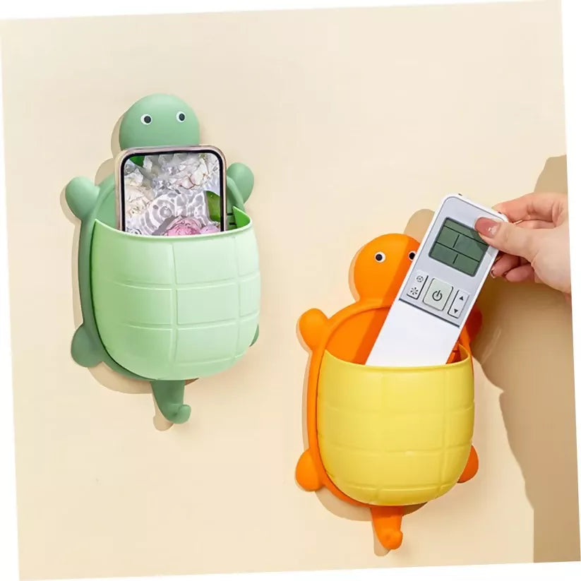 Wall-Mounted Turtle Ledge Hanging Storage Holder – Cosmetics Organizer Container (Random Color, 1 Piece))