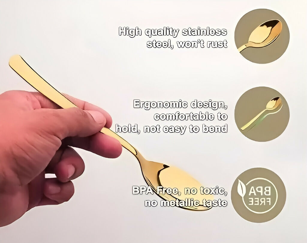 Golden Premium Spoons with Gold Color Plating (Set of 6 Pcs)