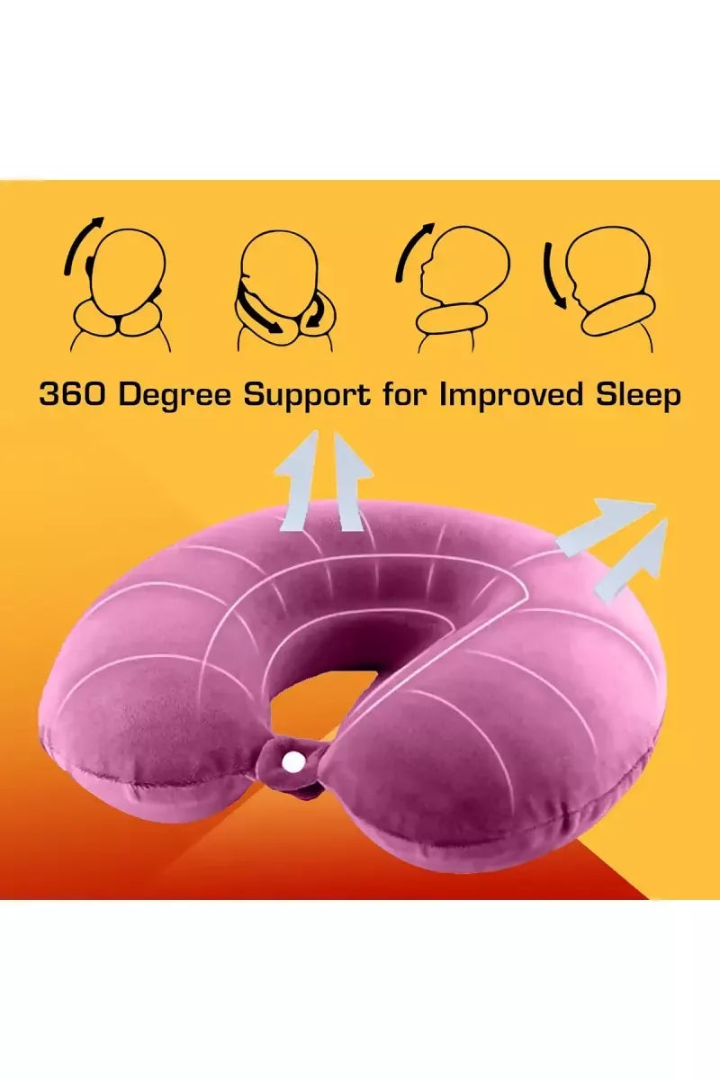 Lazy Baby Cotton Polyester Fibre Hook & Loop Neck Baby Pillow - Baby pink
