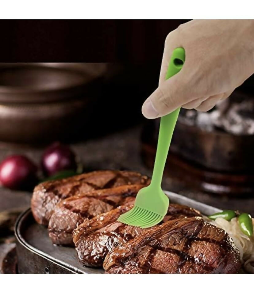 Silicone Spatula and Pastry Brush Set Special for Cake Mixer Oil Brush for Cooking (2 Piece Set, Multicolor)