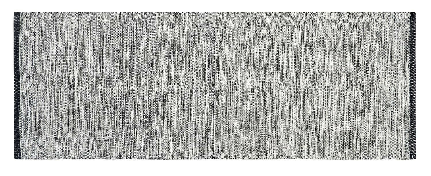 AaHo Eco-Friendly Cotton Rug Reversible Runner for Home Decor (2x5 ft) - black and white