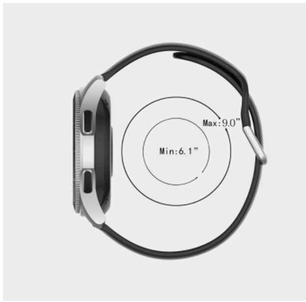 Dark Blue Plain Silicone Strap With Stainless steel Buckle For Smart Watch (22mm)