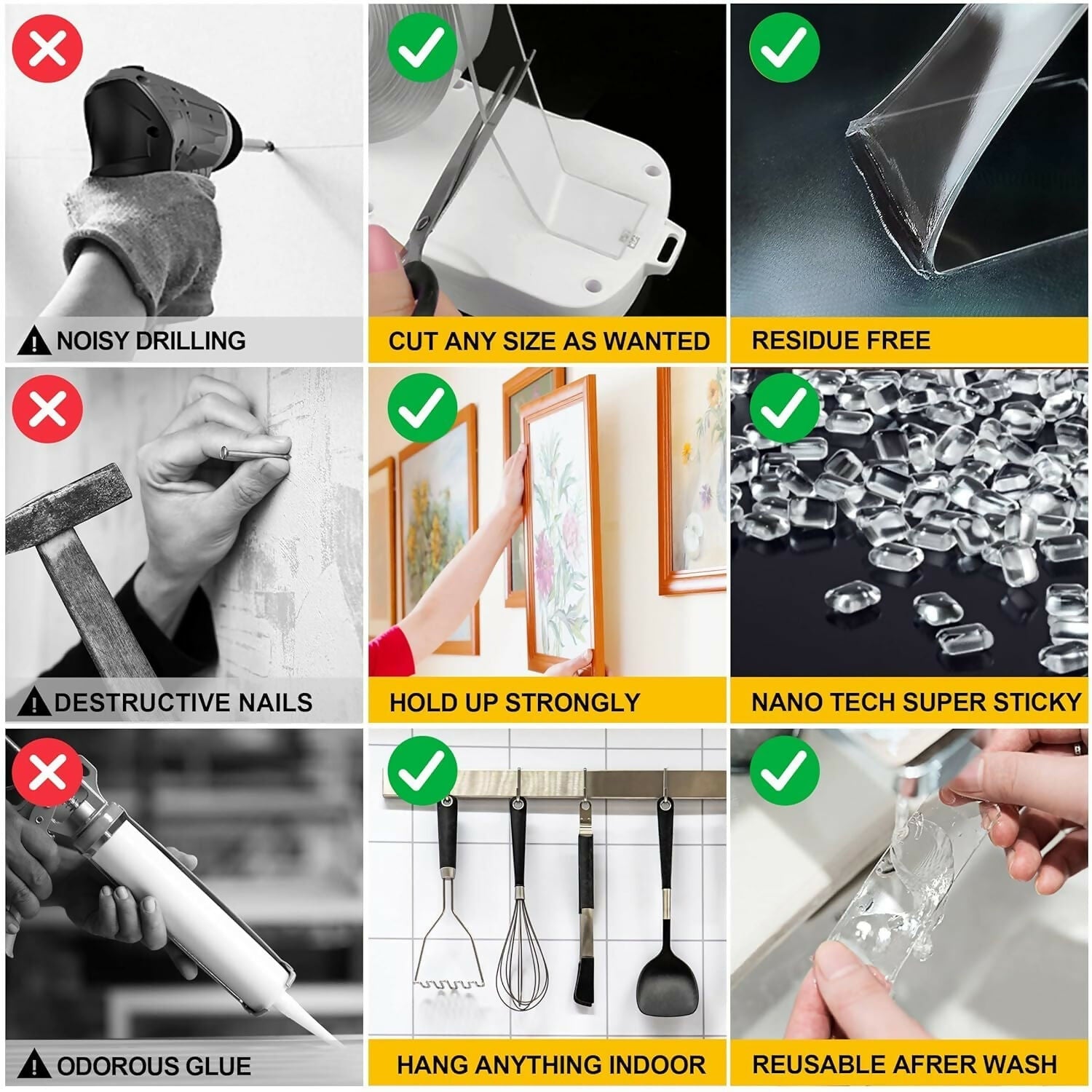 Nano Double-Sided Super Sticky Gel Tape – Multipurpose Mounting Grip