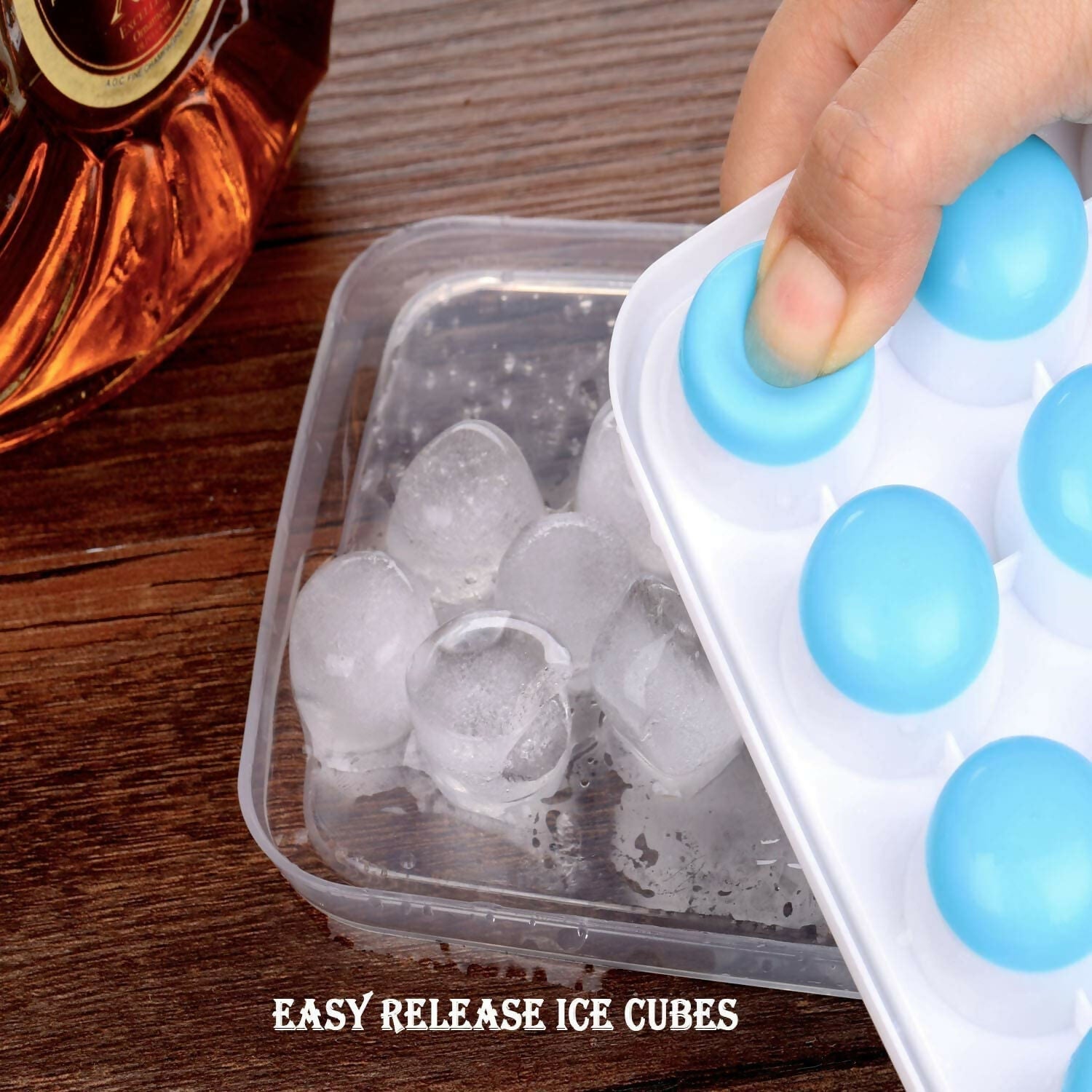 Pop-Up Ice Cube Trays for Easy Release – With Lid, Freezer Safe