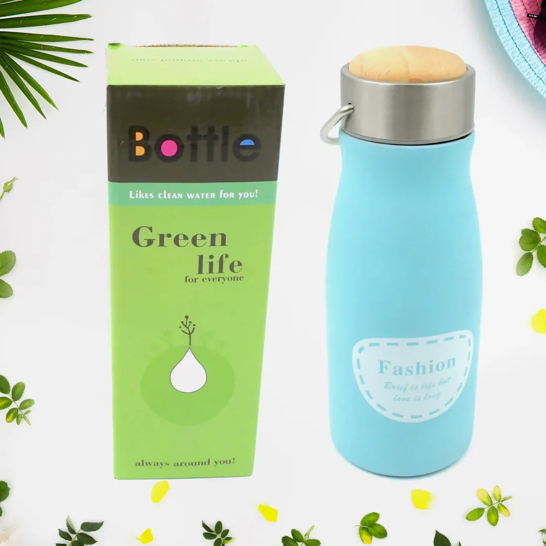 Stainless Steel Fridge Water Bottle 360 ml – Leak-Proof, Rust-Free, Hot & Cold, BPA-Free with handle