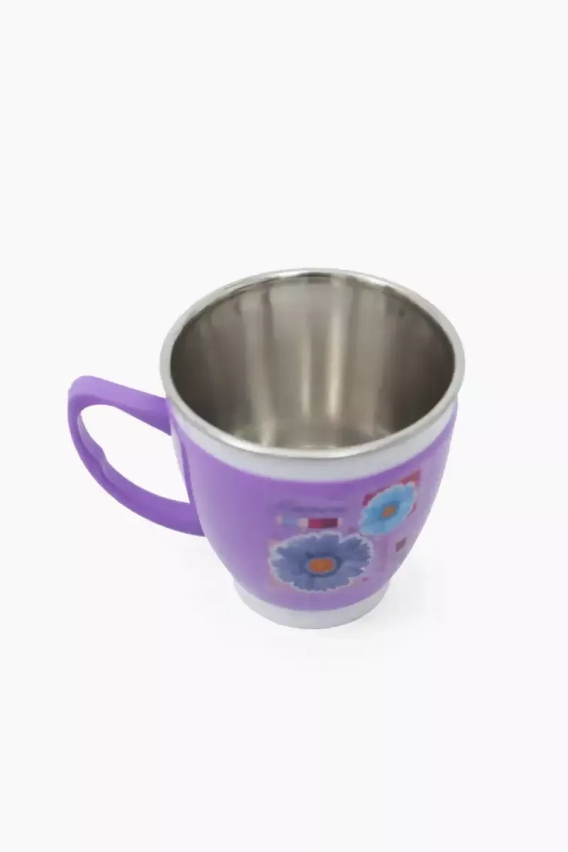 Plastic & Stainless Steel Cup, Set of 3 - 90ml (each)