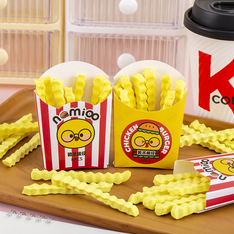 French Fries Erasers Pack of 8 pcs