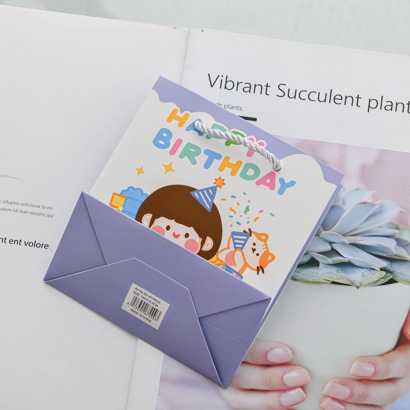 Kawaii Cartoon Happy Birthday Paper Gift Bag