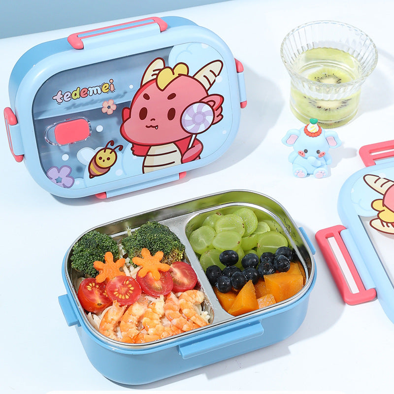 Cute Animal Steel Lunch Box – 850ml of Fun & Freshness!