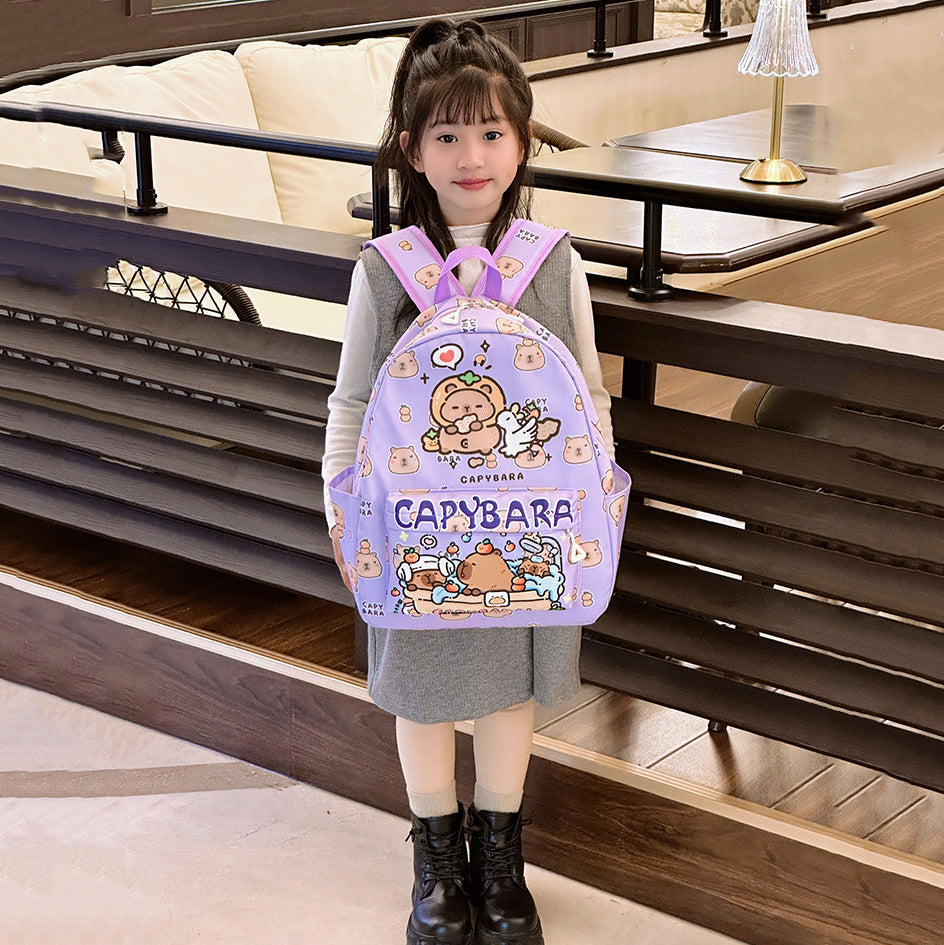 Capybara Printed School Bag | Backpack