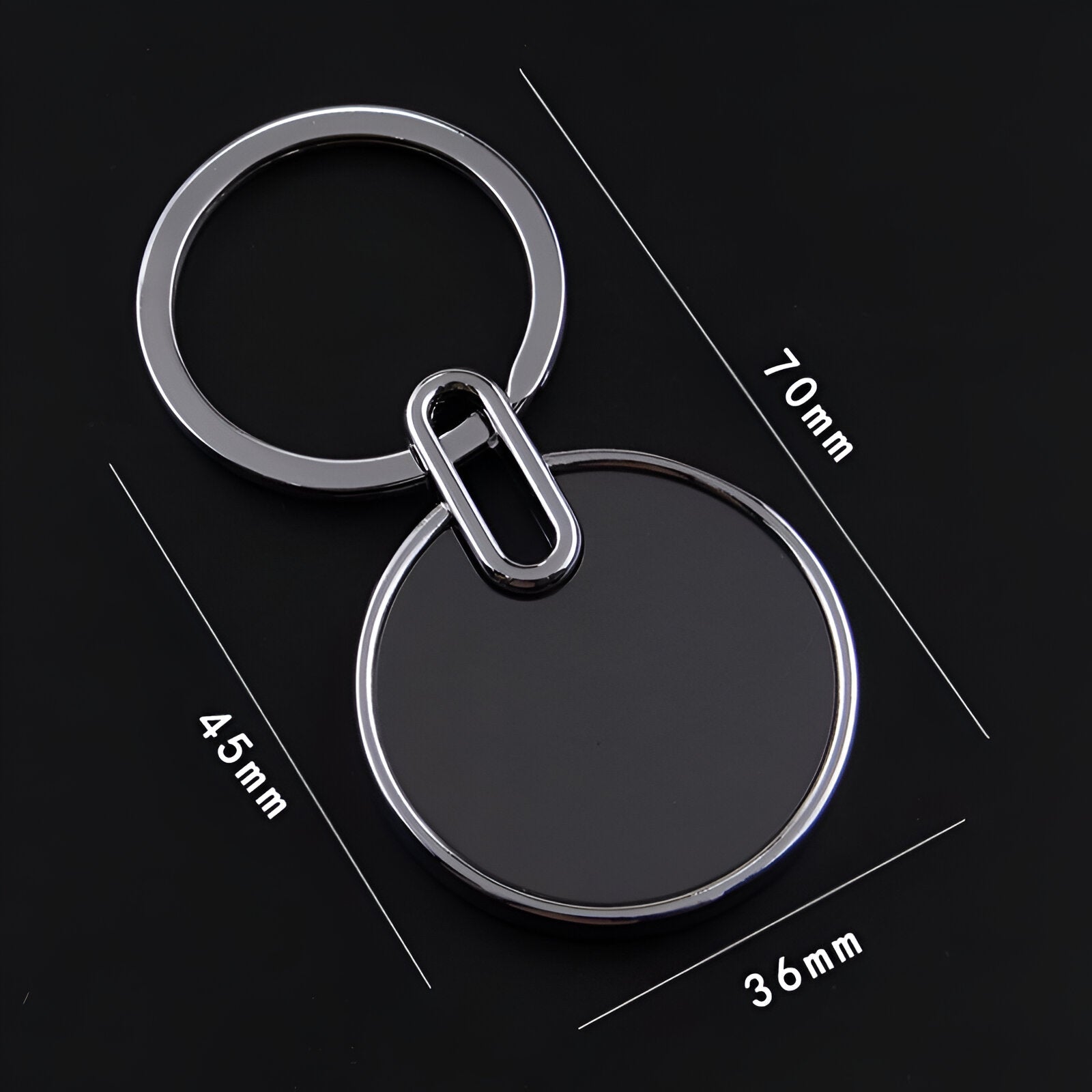 Sleek Round Metal Keychain