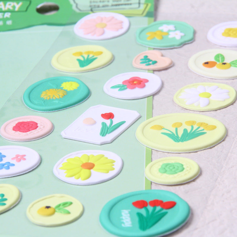 Cute 3D Stamp Style Seal Stickers