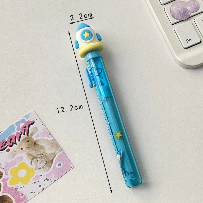 Space Rocket Push Pull Retractable Sliding Eraser