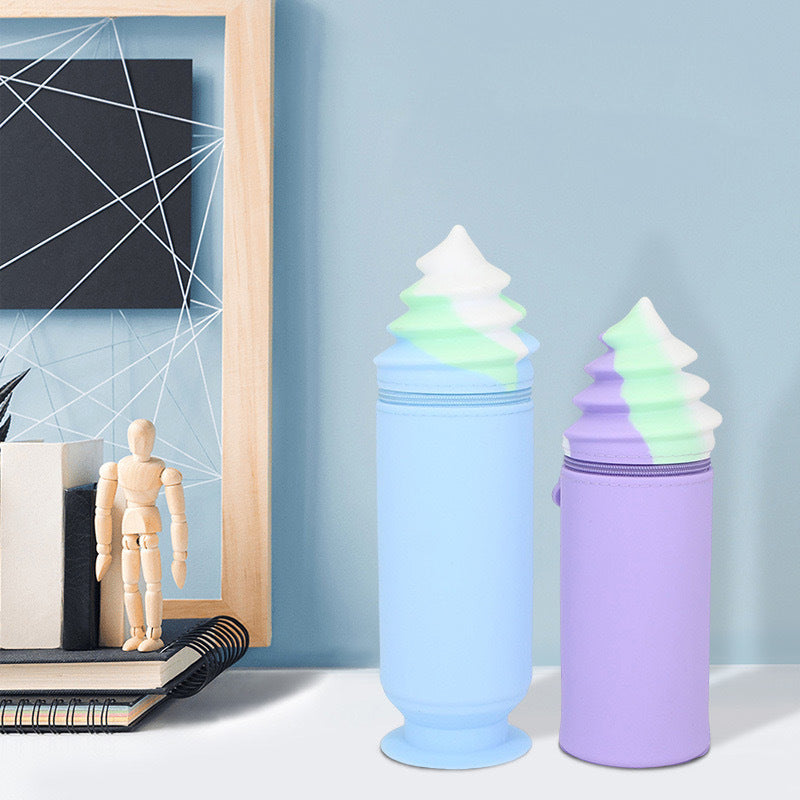 Ice-Cream Silicone Soft Zipper Pencil Case | Pouch