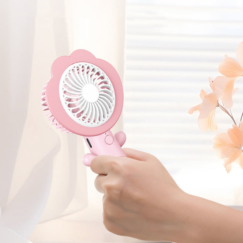Flower Style USB Rechargeable 3-Speed Handheld Fan