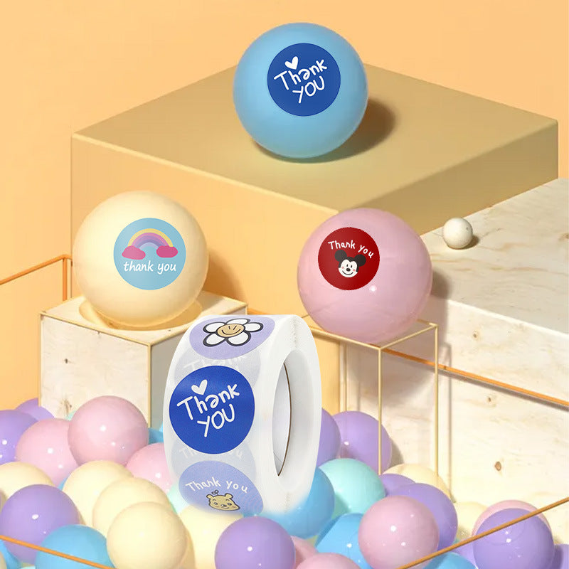 Cute Thank You Sealing Sticker Roll