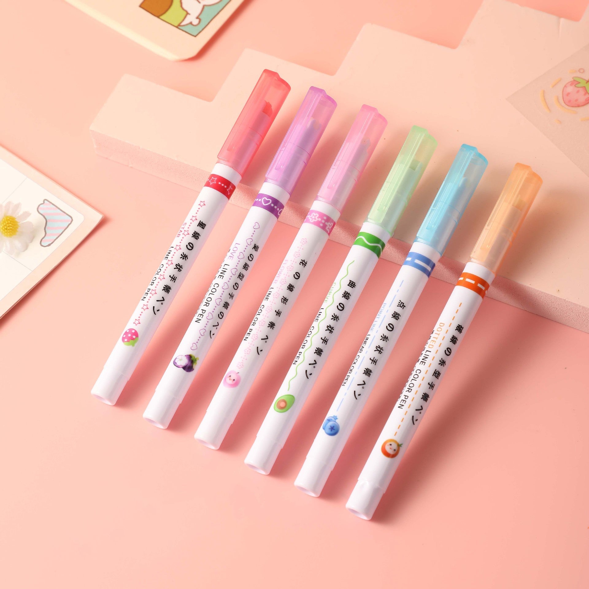 6-in-1 Pattern Roller Linear Color Pen