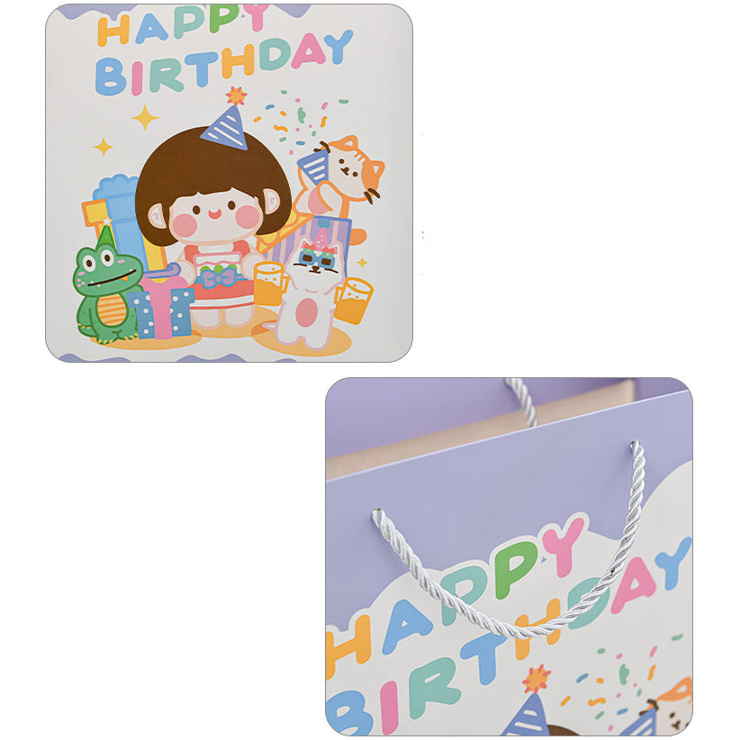 Kawaii Cartoon Happy Birthday Paper Gift Bag