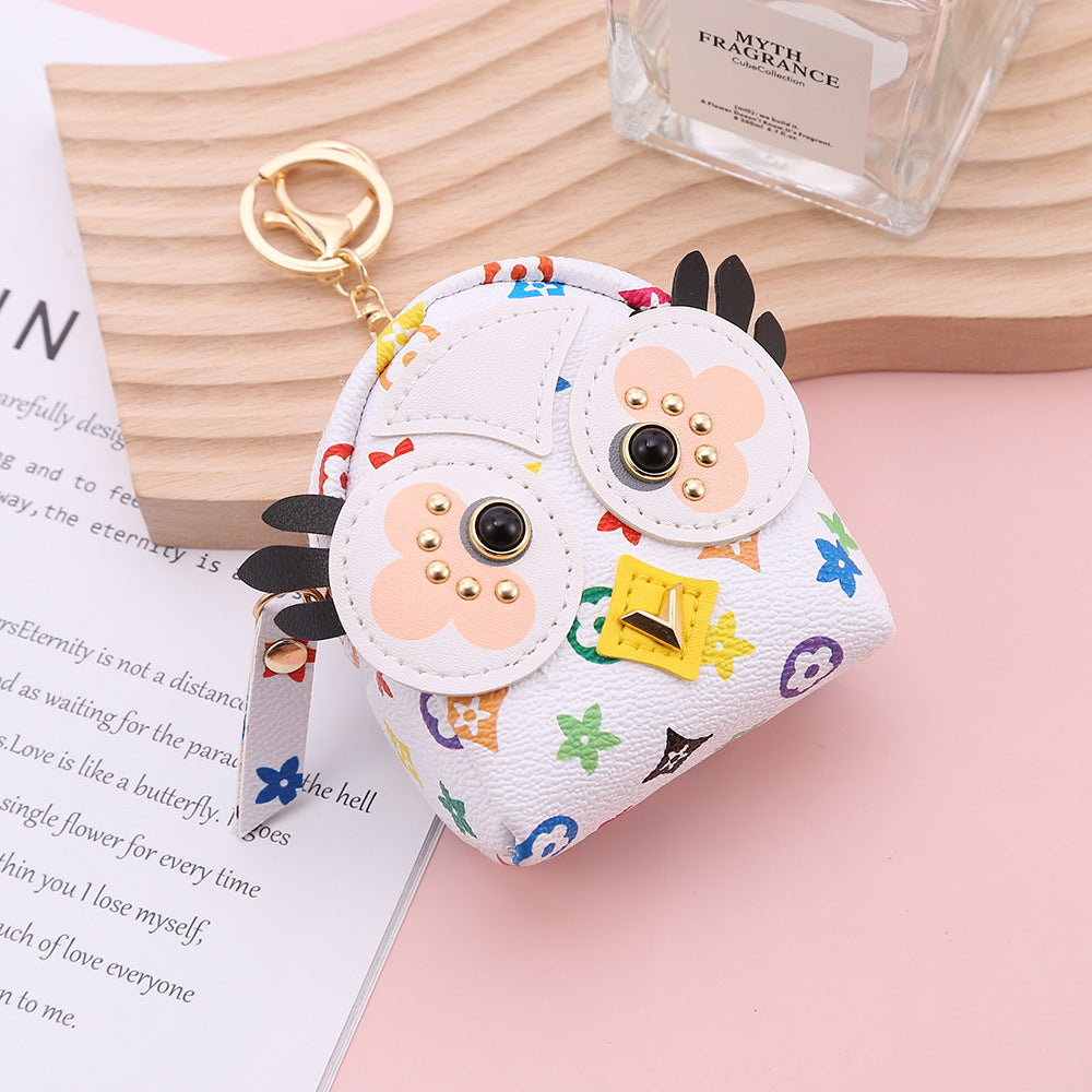 Cute Owl Backpack Coin Purse Keyring