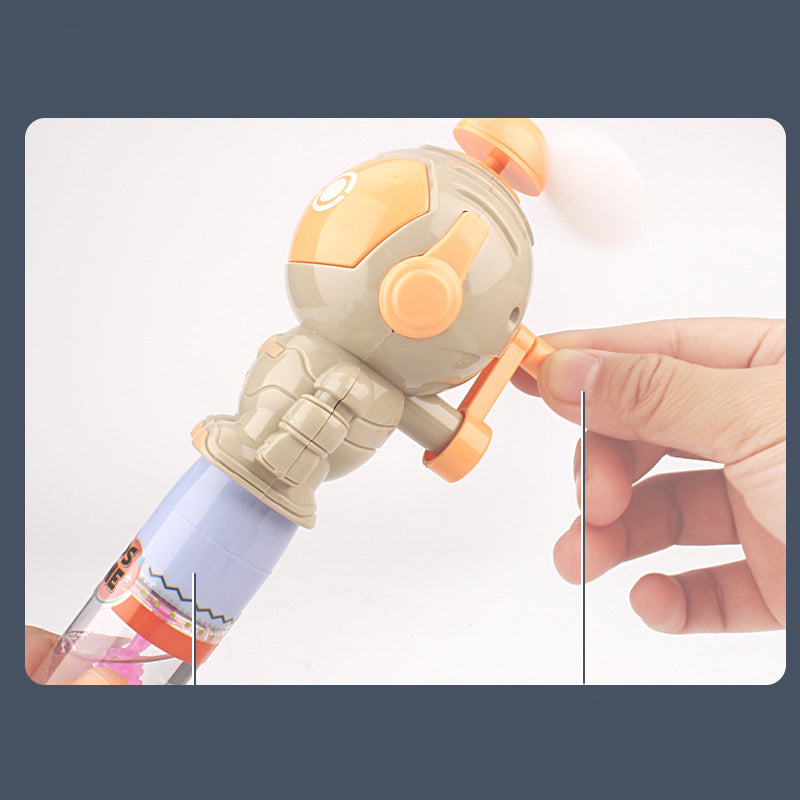 Robot Shape Hand Fan & Bubble Blowing Wand